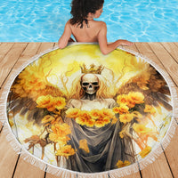 Flower Skull Angel Beach Blanket Bitch I'm The Fucking Queen - Wonder Print Shop