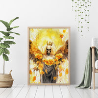 Flower Skull Angel Canvas Wall Art Bitch I'm The Fucking Queen - Wonder Print Shop