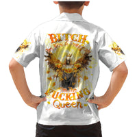 Flower Skull Angel Family Matching Mermaid Dress and Hawaiian Shirt Bitch I'm The Fucking Queen - Wonder Print Shop