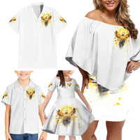 Flower Skull Angel Family Matching Off Shoulder Short Dress and Hawaiian Shirt Bitch I'm The Fucking Queen - Wonder Print Shop