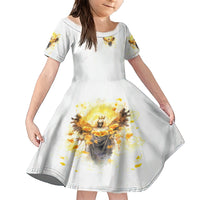 Flower Skull Angel Family Matching Short Sleeve Bodycon Dress and Hawaiian Shirt Bitch I'm The Fucking Queen - Wonder Print Shop