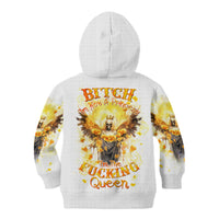 Flower Skull Angel Kid Hoodie Bitch I'm The Fucking Queen - Wonder Print Shop