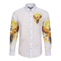 Flower Skull Angel Long Sleeve Button Shirt Bitch I'm The Fucking Queen - Wonder Print Shop