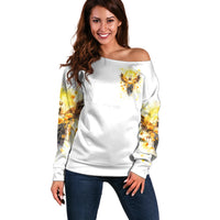 Flower Skull Angel Off Shoulder Sweater Bitch I'm The Fucking Queen - Wonder Print Shop