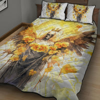 Flower Skull Angel Quilt Bed Set Bitch I'm The Fucking Queen - Wonder Print Shop