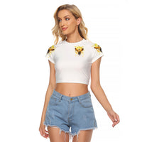 Flower Skull Angel Raglan Cropped T Shirt Bitch I'm The Fucking Queen - Wonder Print Shop