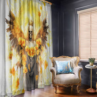 Flower Skull Angel Window Curtain Bitch I'm The Fucking Queen - Wonder Print Shop