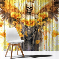 Flower Skull Angel Window Curtain Bitch I'm The Fucking Queen - Wonder Print Shop