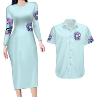 Flower Skull Angel Couples Matching Long Sleeve Bodycon Dress and Hawaiian Shirt The Good Girl In Me Got Tired Of The Bullshit - Wonder Print Shop