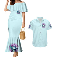Flower Skull Angel Couples Matching Mermaid Dress and Hawaiian Shirt The Good Girl In Me Got Tired Of The Bullshit - Wonder Print Shop