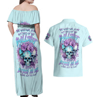Flower Skull Angel Couples Matching Off Shoulder Maxi Dress and Hawaiian Shirt The Good Girl In Me Got Tired Of The Bullshit - Wonder Print Shop