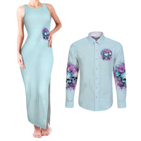 Flower Skull Angel Couples Matching Tank Maxi Dress and Long Sleeve Button Shirt The Good Girl In Me Got Tired Of The Bullshit - Wonder Print Shop