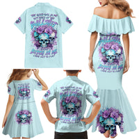 Flower Skull Angel Family Matching Mermaid Dress and Hawaiian Shirt The Good Girl In Me Got Tired Of The Bullshit - Wonder Print Shop