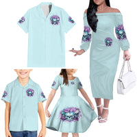 Flower Skull Angel Family Matching Off Shoulder Long Sleeve Dress and Hawaiian Shirt The Good Girl In Me Got Tired Of The Bullshit - Wonder Print Shop