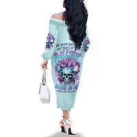 Flower Skull Angel Family Matching Off Shoulder Long Sleeve Dress and Hawaiian Shirt The Good Girl In Me Got Tired Of The Bullshit - Wonder Print Shop