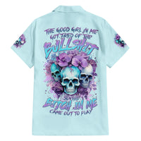 Flower Skull Angel Family Matching Short Sleeve Bodycon Dress and Hawaiian Shirt The Good Girl In Me Got Tired Of The Bullshit - Wonder Print Shop