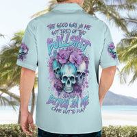 Flower Skull Angel Hawaiian Shirt The Good Girl In Me Got Tired Of The Bullshit - Wonder Print Shop