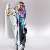 Flower Skull Angel Hooded Blanket The Good Girl In Me Got Tired Of The Bullshit