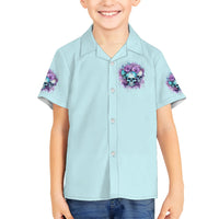 Flower Skull Angel Kid Hawaiian Shirt The Good Girl In Me Got Tired Of The Bullshit - Wonder Print Shop