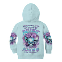 Flower Skull Angel Kid Hoodie The Good Girl In Me Got Tired Of The Bullshit - Wonder Print Shop
