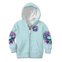 Flower Skull Angel Kid Hoodie The Good Girl In Me Got Tired Of The Bullshit - Wonder Print Shop