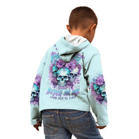 Flower Skull Angel Kid Hoodie The Good Girl In Me Got Tired Of The Bullshit - Wonder Print Shop