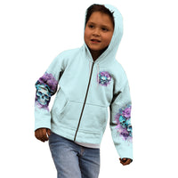 Flower Skull Angel Kid Hoodie The Good Girl In Me Got Tired Of The Bullshit - Wonder Print Shop