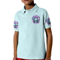 Flower Skull Angel Kid Polo Shirt The Good Girl In Me Got Tired Of The Bullshit - Wonder Print Shop