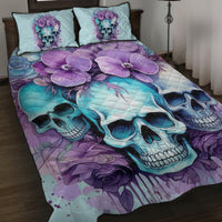 Flower Skull Angel Quilt Bed Set The Good Girl In Me Got Tired Of The Bullshit - Wonder Print Shop