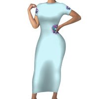 Flower Skull Angel Short Sleeve Bodycon Dress The Good Girl In Me Got Tired Of The Bullshit - Wonder Print Shop