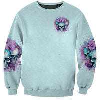 Flower Skull Angel Sweatshirt The Good Girl In Me Got Tired Of The Bullshit - Wonder Print Shop