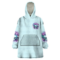Flower Skull Angel Wearable Blanket Hoodie The Good Girl In Me Got Tired Of The Bullshit - Wonder Print Shop