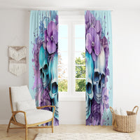 Flower Skull Angel Window Curtain The Good Girl In Me Got Tired Of The Bullshit - Wonder Print Shop
