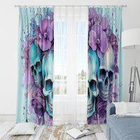 Flower Skull Angel Window Curtain The Good Girl In Me Got Tired Of The Bullshit - Wonder Print Shop