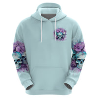 Flower Skull Angel Zip Hoodie The Good Girl In Me Got Tired Of The Bullshit - Wonder Print Shop