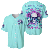 Flower Skull Angel Baseball Jersey Stuck Between IDK IDC and IDGAF - Wonder Print Shop