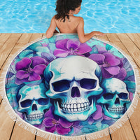 Flower Skull Angel Beach Blanket Stuck Between IDK IDC and IDGAF - Wonder Print Shop