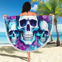 Flower Skull Angel Beach Blanket Stuck Between IDK IDC and IDGAF - Wonder Print Shop