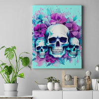 Flower Skull Angel Canvas Wall Art Stuck Between IDK IDC and IDGAF - Wonder Print Shop