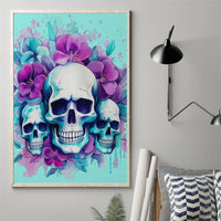 Flower Skull Angel Canvas Wall Art Stuck Between IDK IDC and IDGAF - Wonder Print Shop