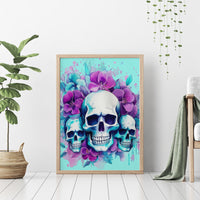 Flower Skull Angel Canvas Wall Art Stuck Between IDK IDC and IDGAF - Wonder Print Shop