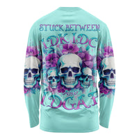 Flower Skull Angel Long Sleeve Shirt Stuck Between IDK IDC and IDGAF - Wonder Print Shop