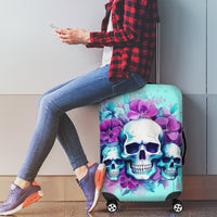 Flower Skull Angel Luggage Cover Stuck Between IDK IDC and IDGAF - Wonder Print Shop