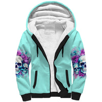 Flower Skull Angel Sherpa Hoodie Stuck Between IDK IDC and IDGAF - Wonder Print Shop