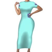 Flower Skull Angel Short Sleeve Bodycon Dress Stuck Between IDK IDC and IDGAF - Wonder Print Shop