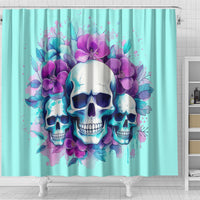 Flower Skull Angel Shower Curtain Stuck Between IDK IDC and IDGAF