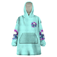 Flower Skull Angel Wearable Blanket Hoodie Stuck Between IDK IDC and IDGAF - Wonder Print Shop