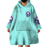 Flower Skull Angel Wearable Blanket Hoodie Stuck Between IDK IDC and IDGAF - Wonder Print Shop