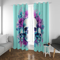 Flower Skull Angel Window Curtain Stuck Between IDK IDC and IDGAF - Wonder Print Shop