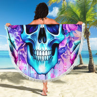 Flower Skull Angel Beach Blanket I'm A Bitch With A Flow Bullshit Tolerance - Wonder Print Shop